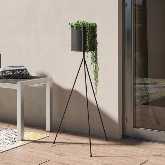 Plant Stand: Round Black Plant Stand
