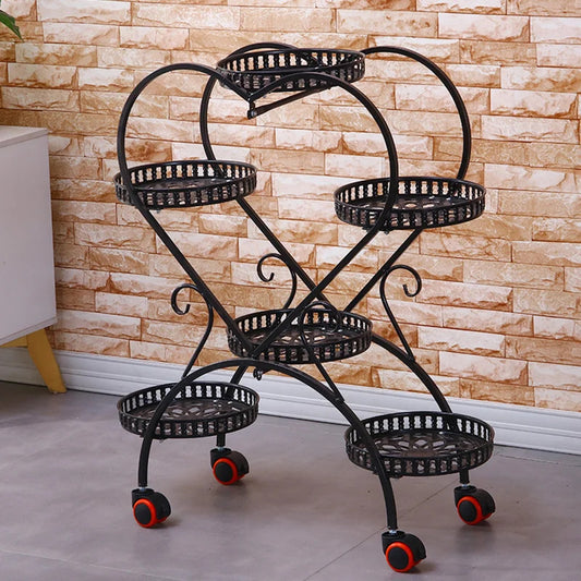 Plant Stand: Round Etagere Metal Plant Stand