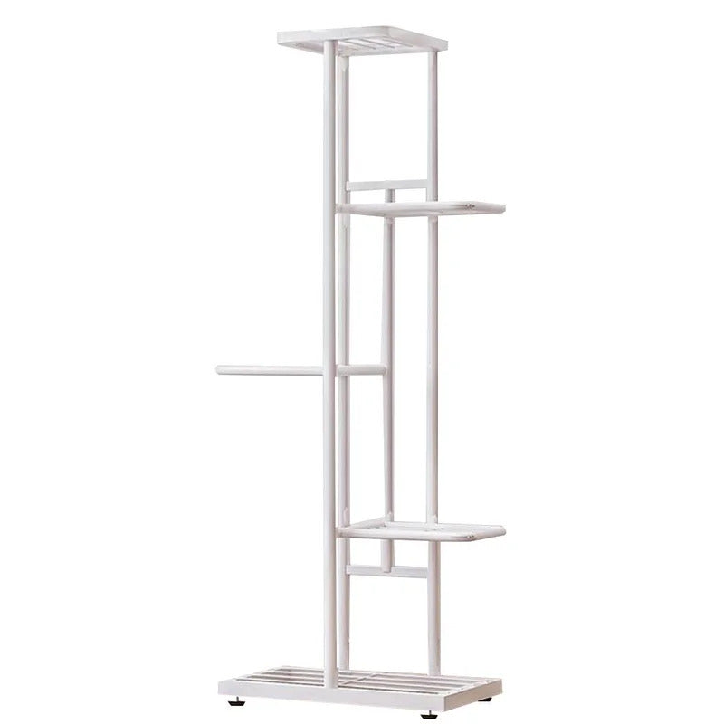 Plant Stand: White Rectangular Multi-Tiered Plant Stand