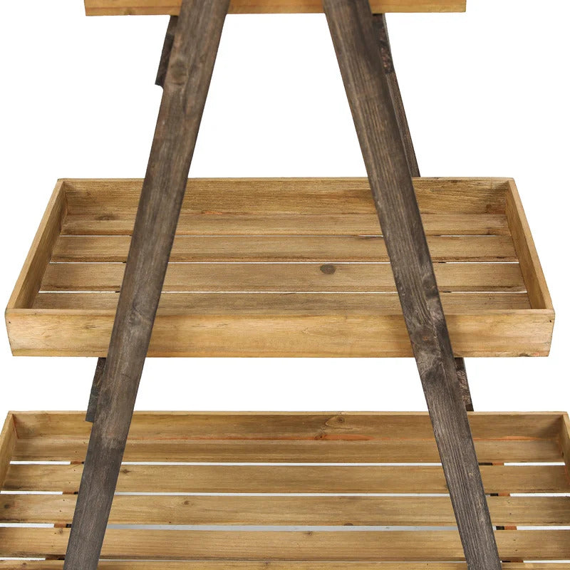 Plant Stand: Wooden 3 Shelve Plant Stand