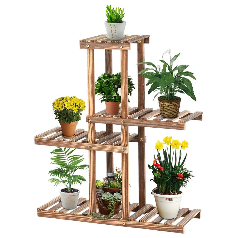 Plant Stand: Wooden Multi-Tiered Plant Stand