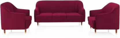 5 Seater Sofa Set: Polyester Fabric 3 + 1 + 1 Sofa Set