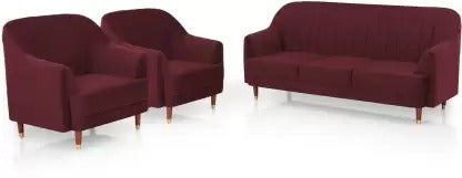 5 Seater Sofa Set: Polyester Fabric 3 + 1 + 1 Sofa Set