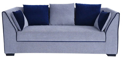 3 Seater Sofa Set:- Polyurethane Cushioned Fabric Sofa Set (Grey)