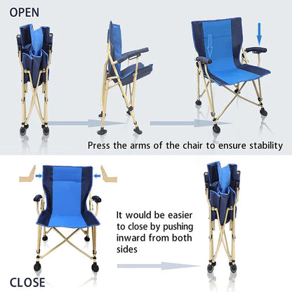 Portable Chair: Portable Folding Chairs High Back Support Camping Chair Lawn Chairs