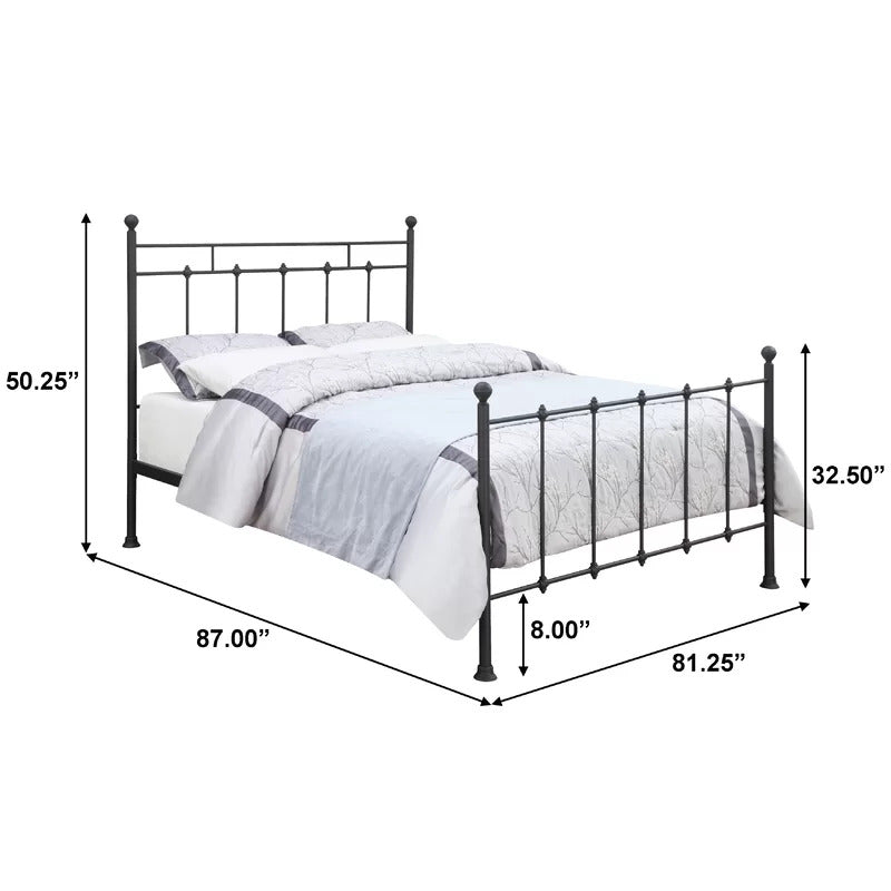 Poster Bed: Black Steel Poster Bed