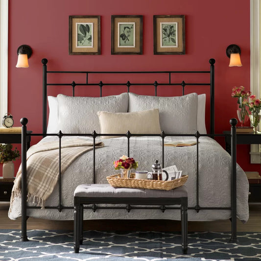 Poster Bed: Black Steel Poster Bed