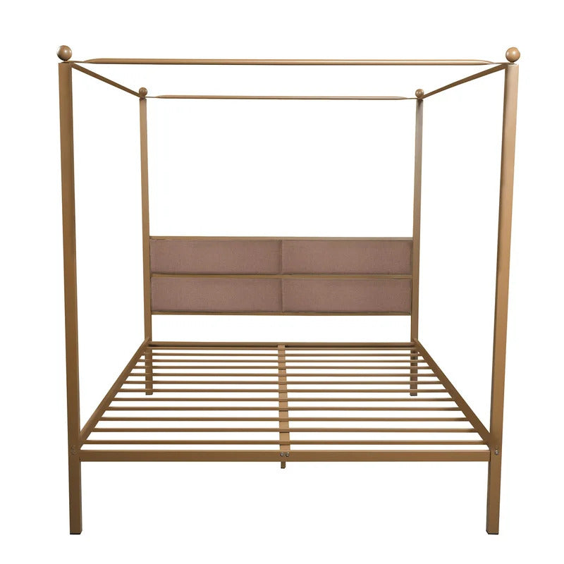 Poster Bed: Metal Queen Poster Bed