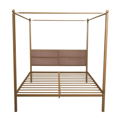 Poster Bed: Metal Queen Poster Bed