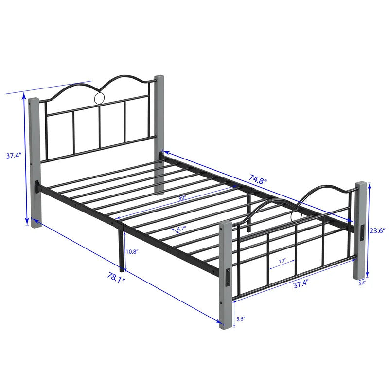 Poster Bed: Metal Twin Size Poster Bed