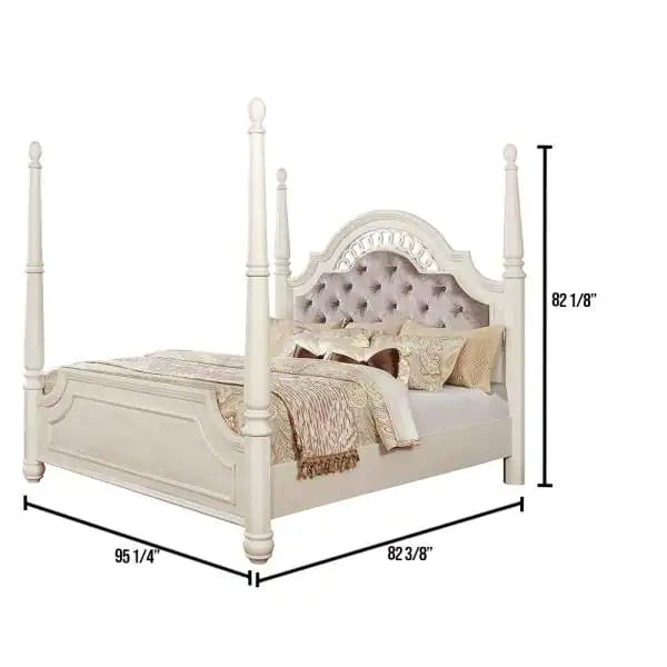 Poster Bed: Tufted Panel White Bed