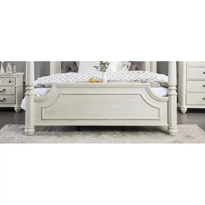 Poster Bed: Tufted Panel White Bed