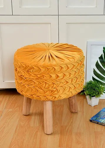 Pouffe: Calwood Legs Solid Smocking Pouffe