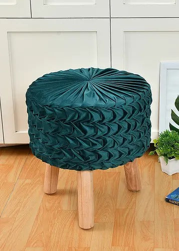 Pouffe: Calwood Legs Solid Smocking Pouffe