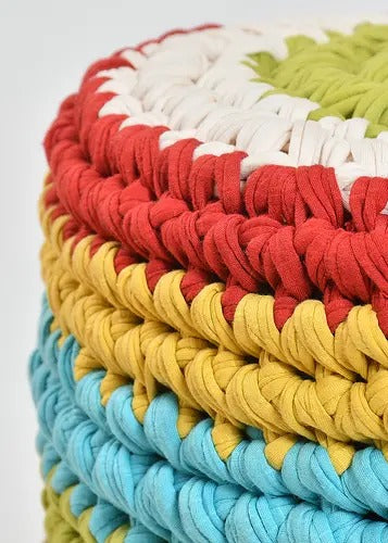 Pouffe: Chindi Pouffe In Multi Colour