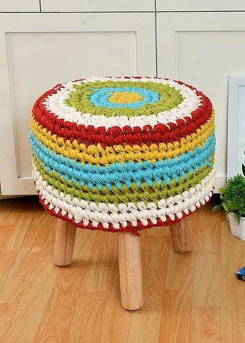 Pouffe: Chindi Pouffe In Multi Colour