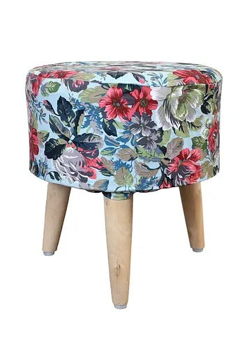Pouffe: Floral Pouffe Stool With Digital Print