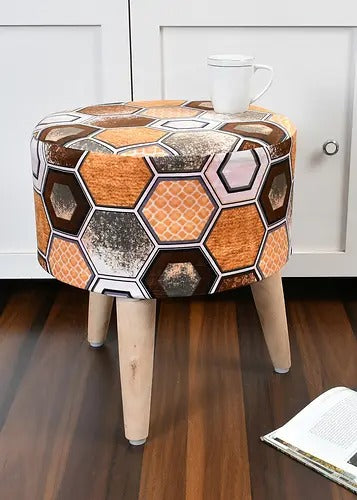 Pouffe: Hexagon Seating Pouffe With Digital Print