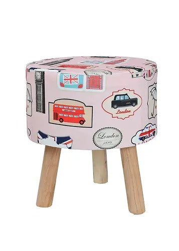 Pouffe: London Pouffe With Digital Print