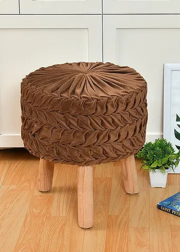 Pouffe: Smocking Pouffe In Brown Colour