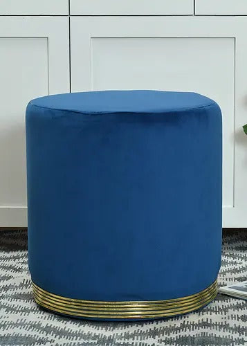 Pouffe: Stripe Pouffe In Blue