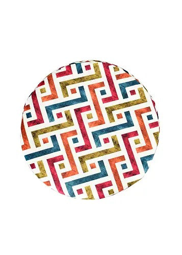 Pouffe: Zig Zag Multicolor Digital Print Pouffe