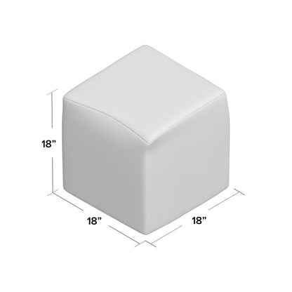 Poufs: 18'' Wide Square Striped Pouf Ottoman