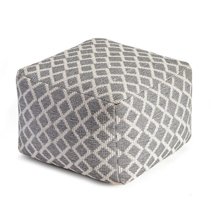 Poufs: 22'' Wide Tufted Square Geometric Pouf Ottoman