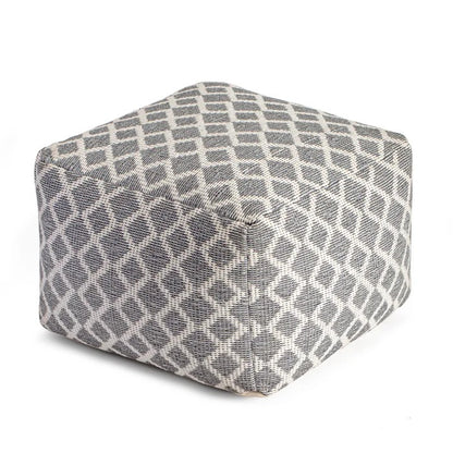 Poufs: 22'' Wide Tufted Square Geometric Pouf Ottoman