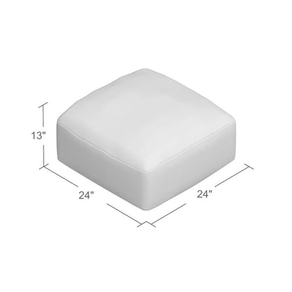 Poufs: 24'' Wide Leatherette Square Striped Pouf Ottoman