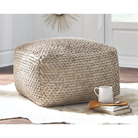 Poufs: 24'' Wide Square Polka Dots Pouf