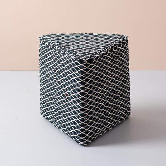 Poufs: Black & White Triangular Pouf