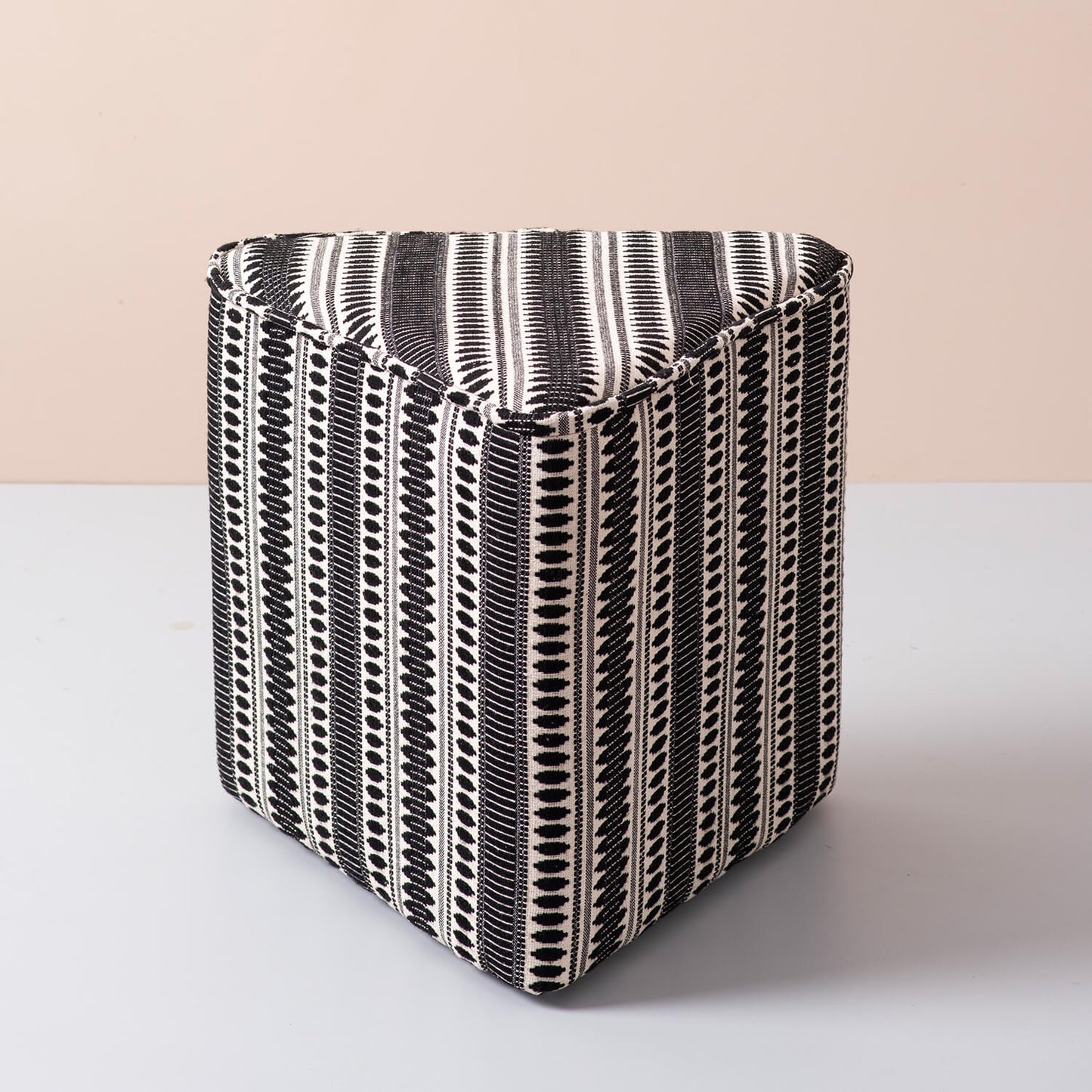 Poufs: Fancy Black & White Triangular Pouf