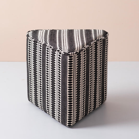 Poufs: Fancy Black & White Triangular Pouf