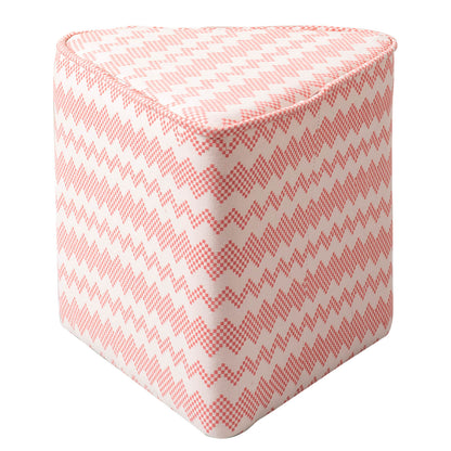 Poufs: Pink & White Triangular Pouf