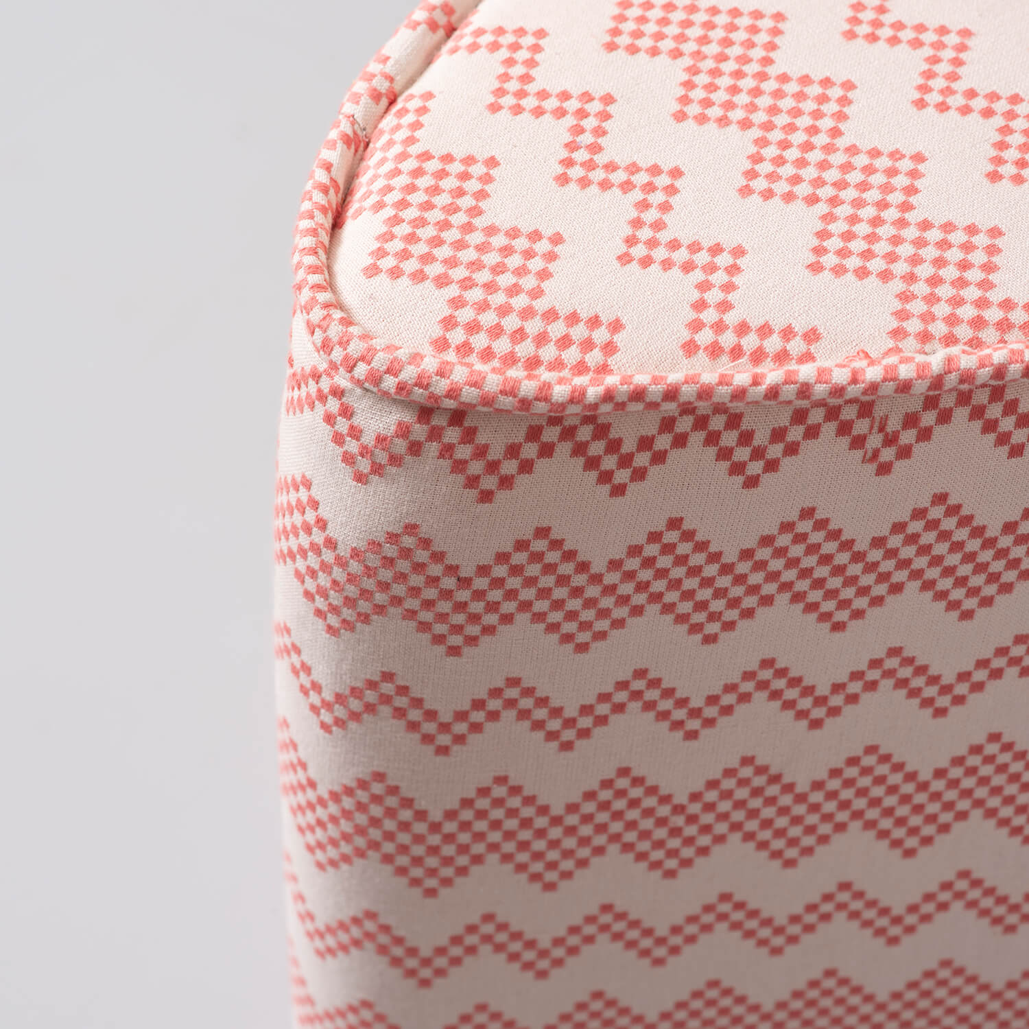 Poufs: Pink & White Triangular Pouf Set of 2