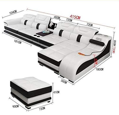 L Shape Sofa Set:- Minimalist Sectional Leatherette Luxury Furniture Sofa Set