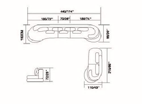 Quality Assure Furniture Luxury Sofa Elegant Contemporary Sectional with Single Chaise
