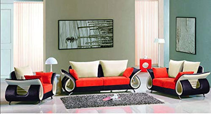 6 Seater Sofa Set:- Design For Modern Living with PVC Trim Fabric Sofa Set (Multi Colour)