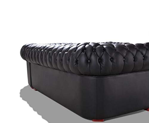 Quality Furniture Luxury Paris Transitional Tufted Leatherette Sectional Sofa