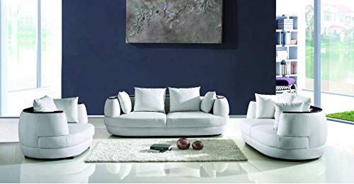 6 Seater Sofa Set:- Ryga (3+2+1) Leatherette Sofa Set ( White & Black)