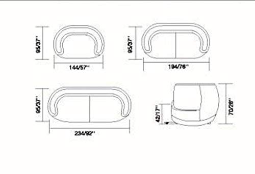 6 Seater Sofa Set:- Ryga (3+2+1) Leatherette Sofa Set ( White & Black)
