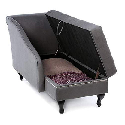 Quality Furniture Tufted Cushion and Nail-Head Trim Living Room Chaise