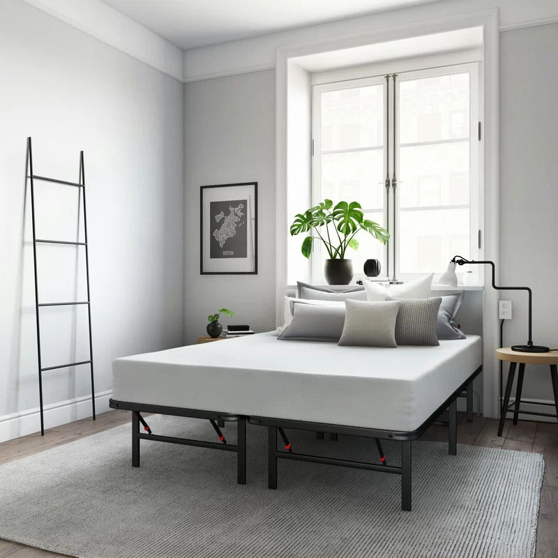Metal Bed :  Folding Queen Size Bed Metal Frame 