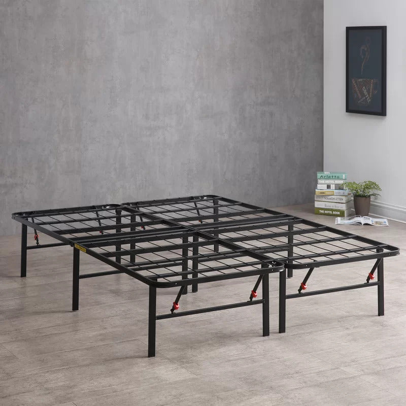 Metal Bed :  Folding Queen Size Bed Metal Frame 