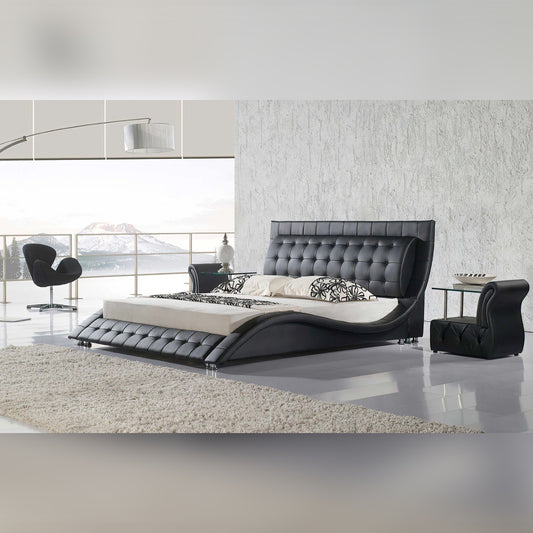 Queen Size Bed Leatherette Queen Size Platform Bed
