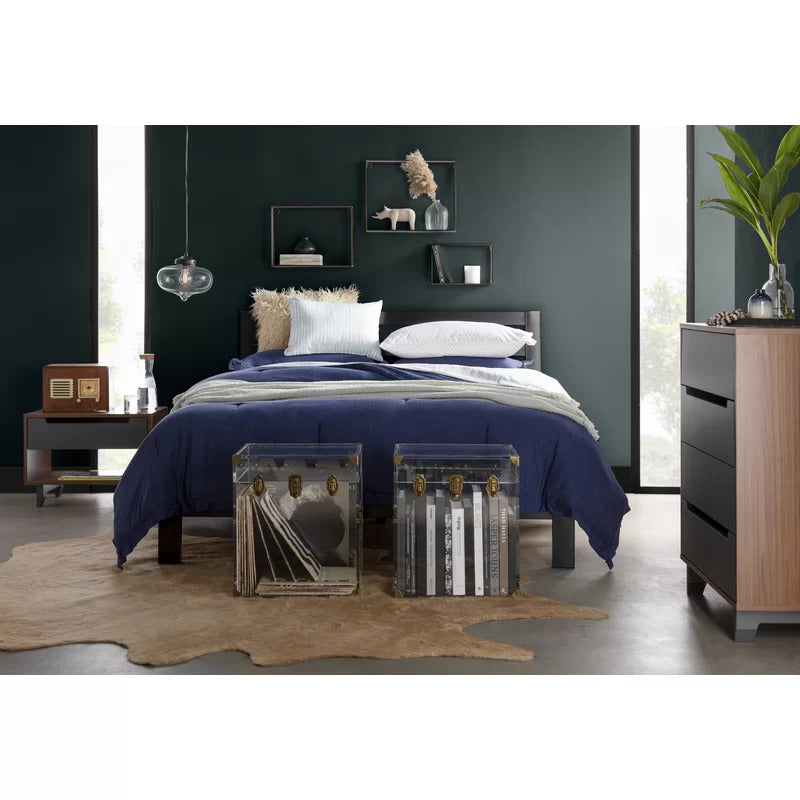 Queen Size Bed : Tufted Upholstered Standard Bed