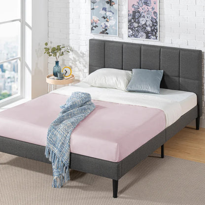 Queen Size Bed : Tufted Upholstered Platform Bed
