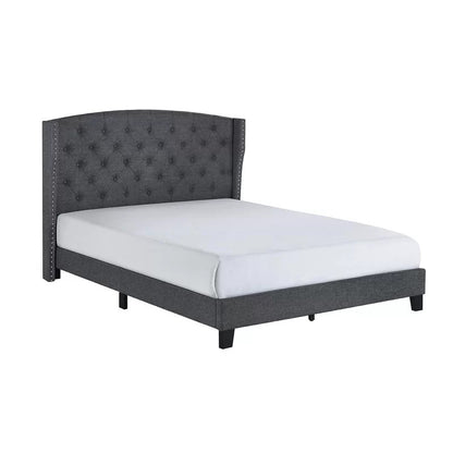 Queen Size Bed : Tufted Upholstered Platform Bed