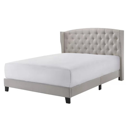 Queen Size Bed : Tufted Upholstered Platform Bed